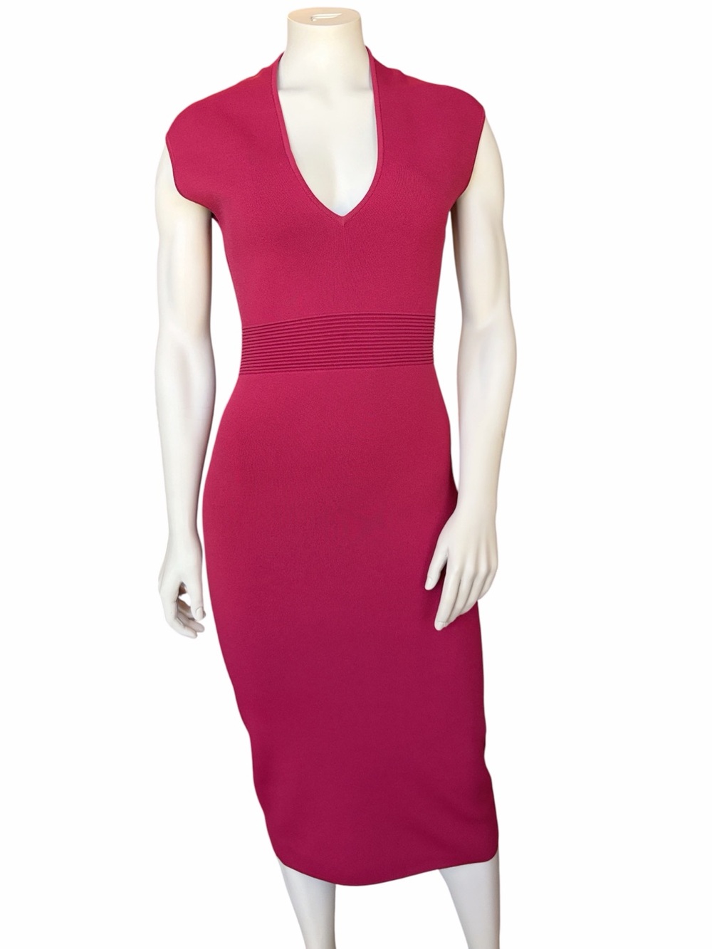 MICHAEL Michael Kors Mulberry Rib Waist Knit Midi Dress S